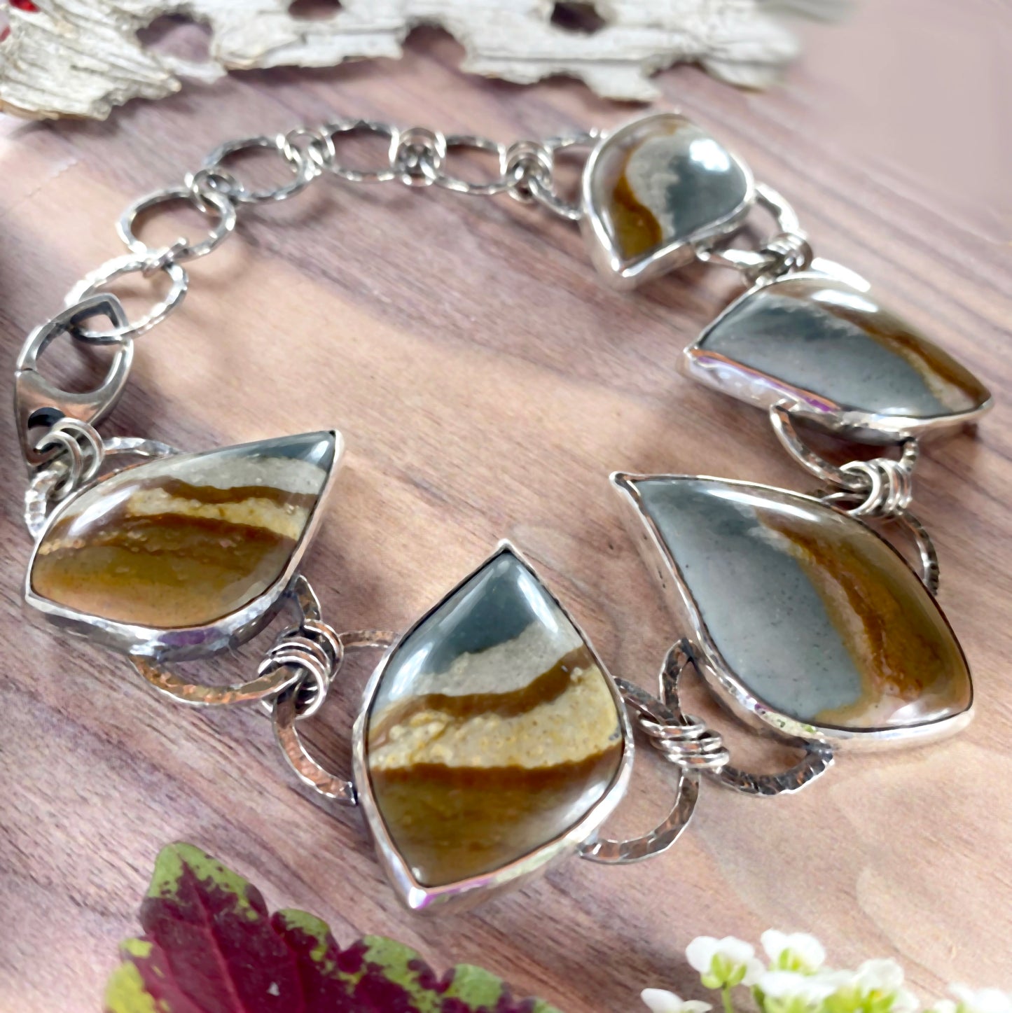 Polychrome Jasper Bracelet Front View II - Stone Treasures by the Lake