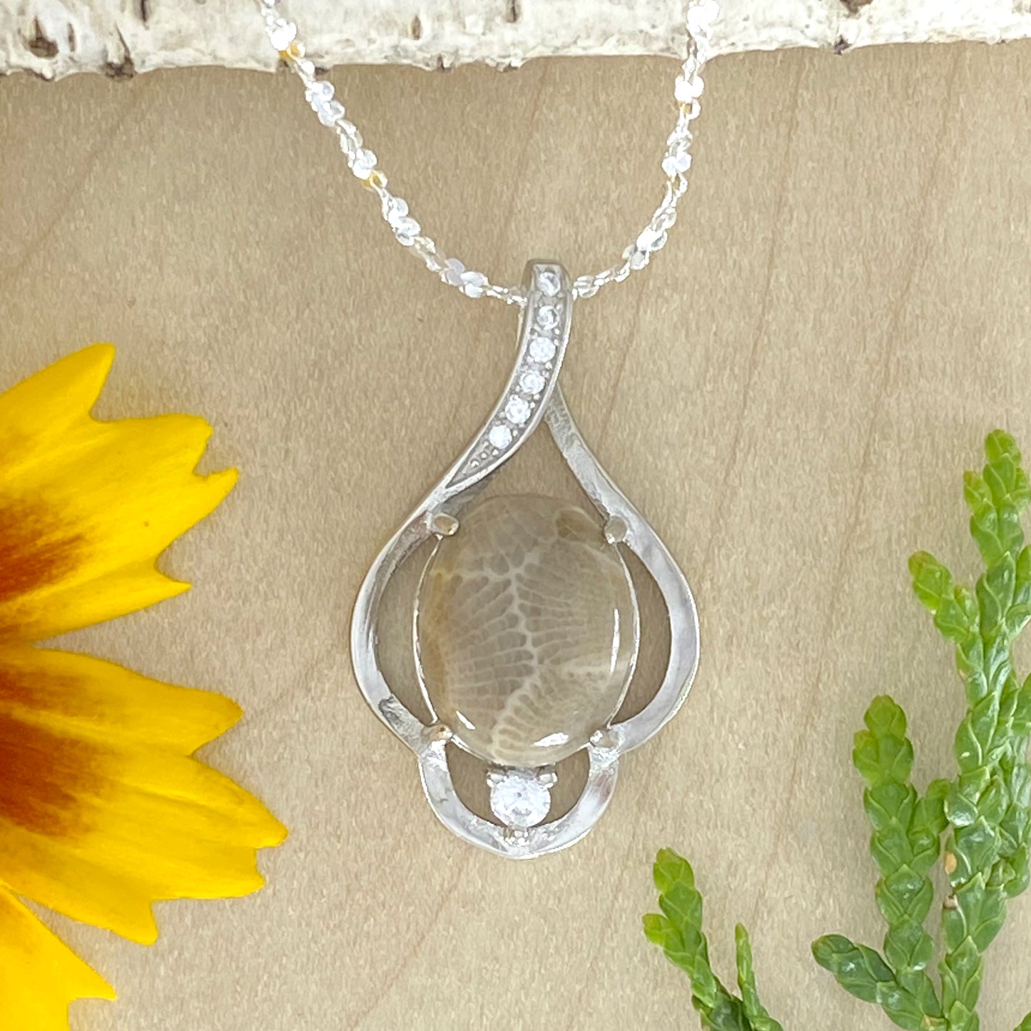 Petoskey Stone Pendant Necklace - Stone Treasures by the Lake