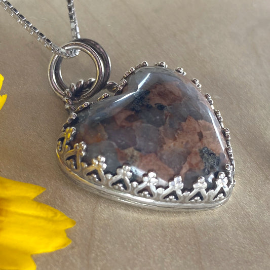Granite Heart Pendant Necklace - Stone Treasures by the Lake