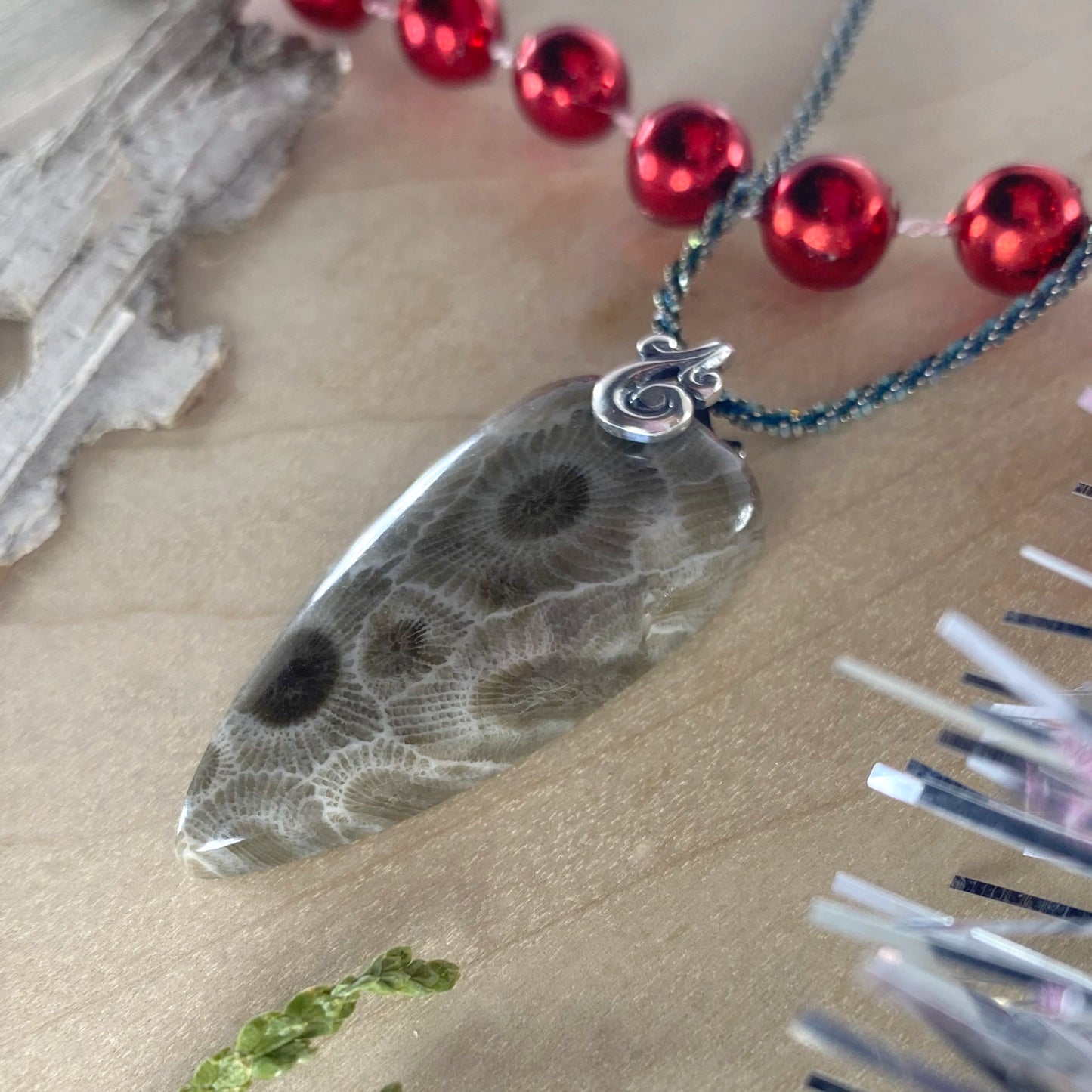 Petoskey Stone Pendant Necklace - Stone Treasures by the Lake