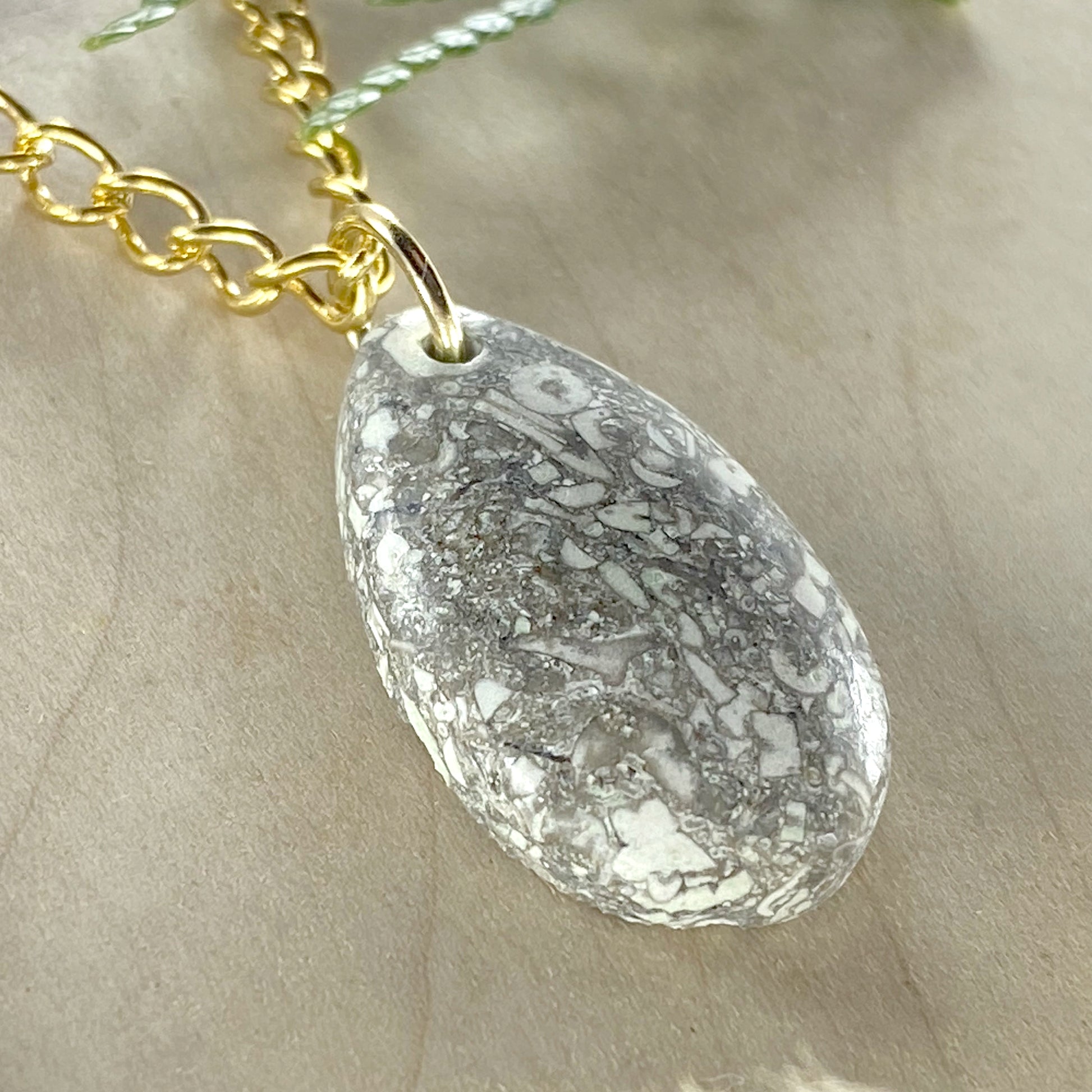 Crinoid Fossil Pendant Necklace - Stone Treasures by the Lake