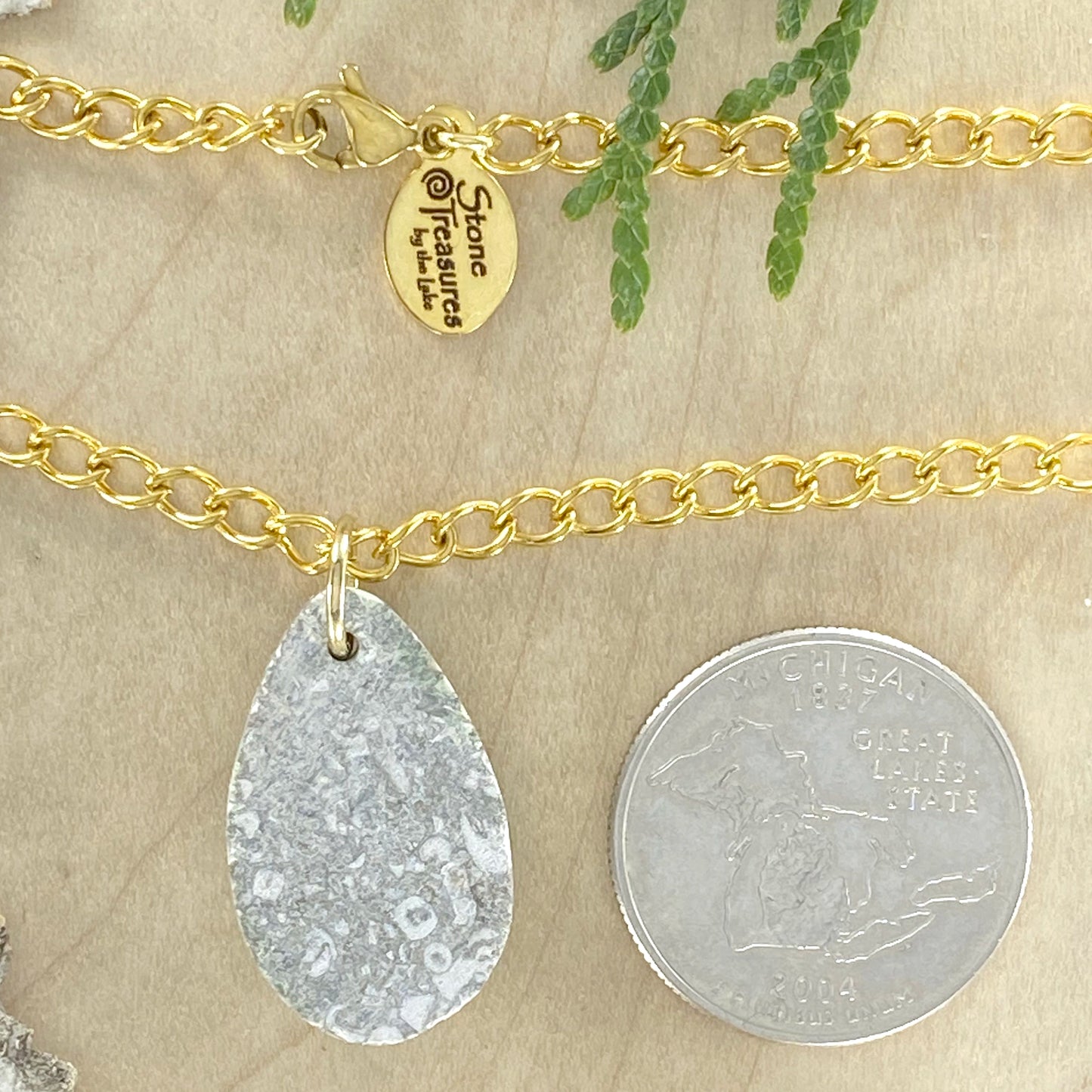 Crinoid Fossil Pendant Necklace - Stone Treasures by the Lake