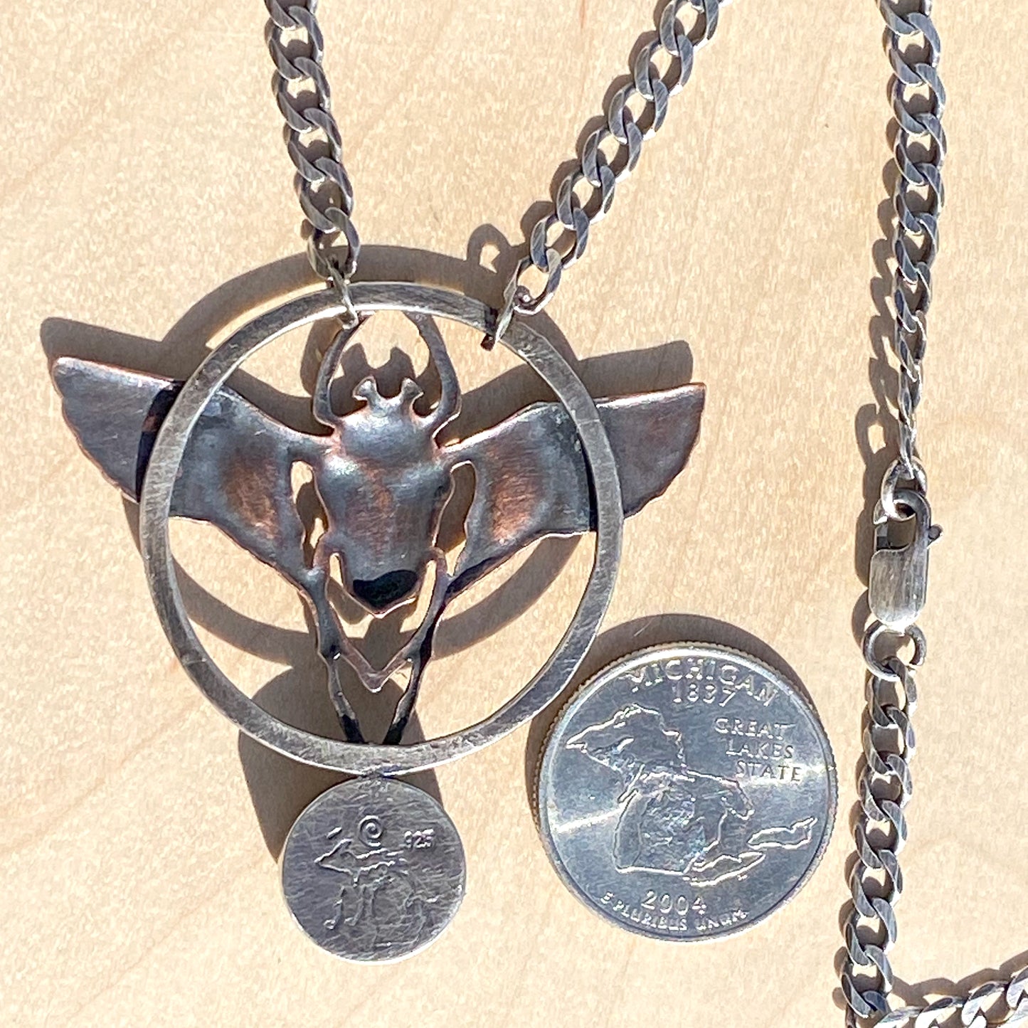 Labradorite Scarab Pendant Necklace
