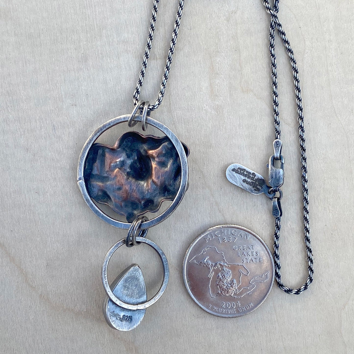 Petoskey Stone Artemis in the Sky Pendant Necklace - Stone Treasures by the Lake