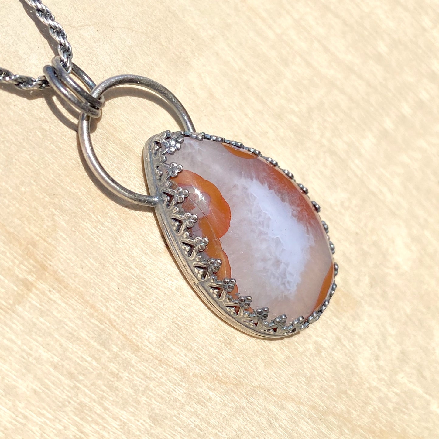 Apple Valley Lace Agate Pendant Necklace - Stone Treasures by the Lake