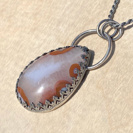 Apple Valley Lace Agate Pendant Necklace - Stone Treasures by the Lake
