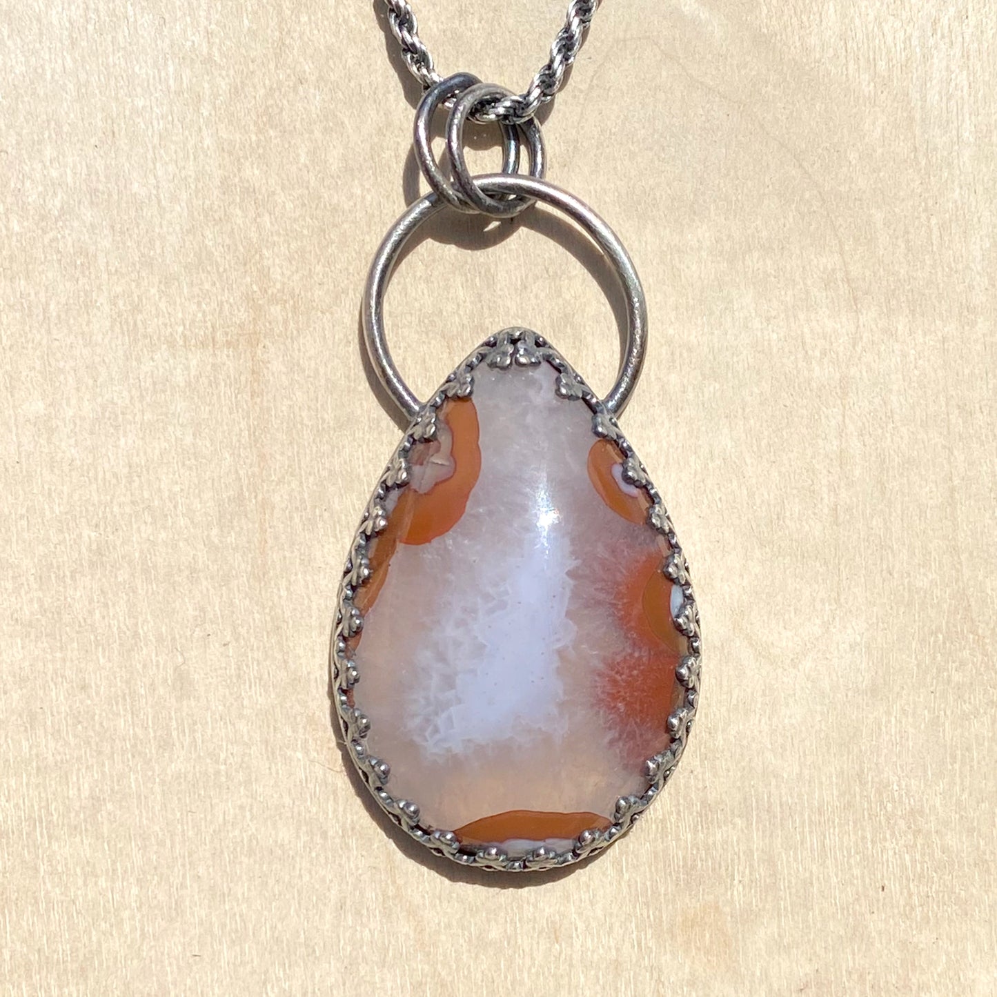 Apple Valley Lace Agate Pendant Necklace - Stone Treasures by the Lake