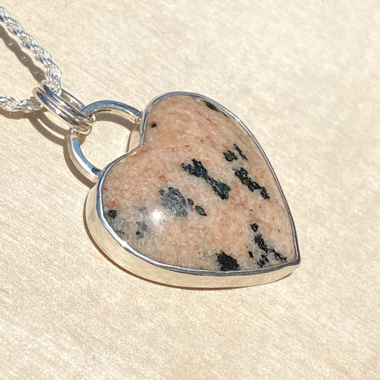 Quartzite Heart Pendant Necklace - Stone Treasures by the Lake