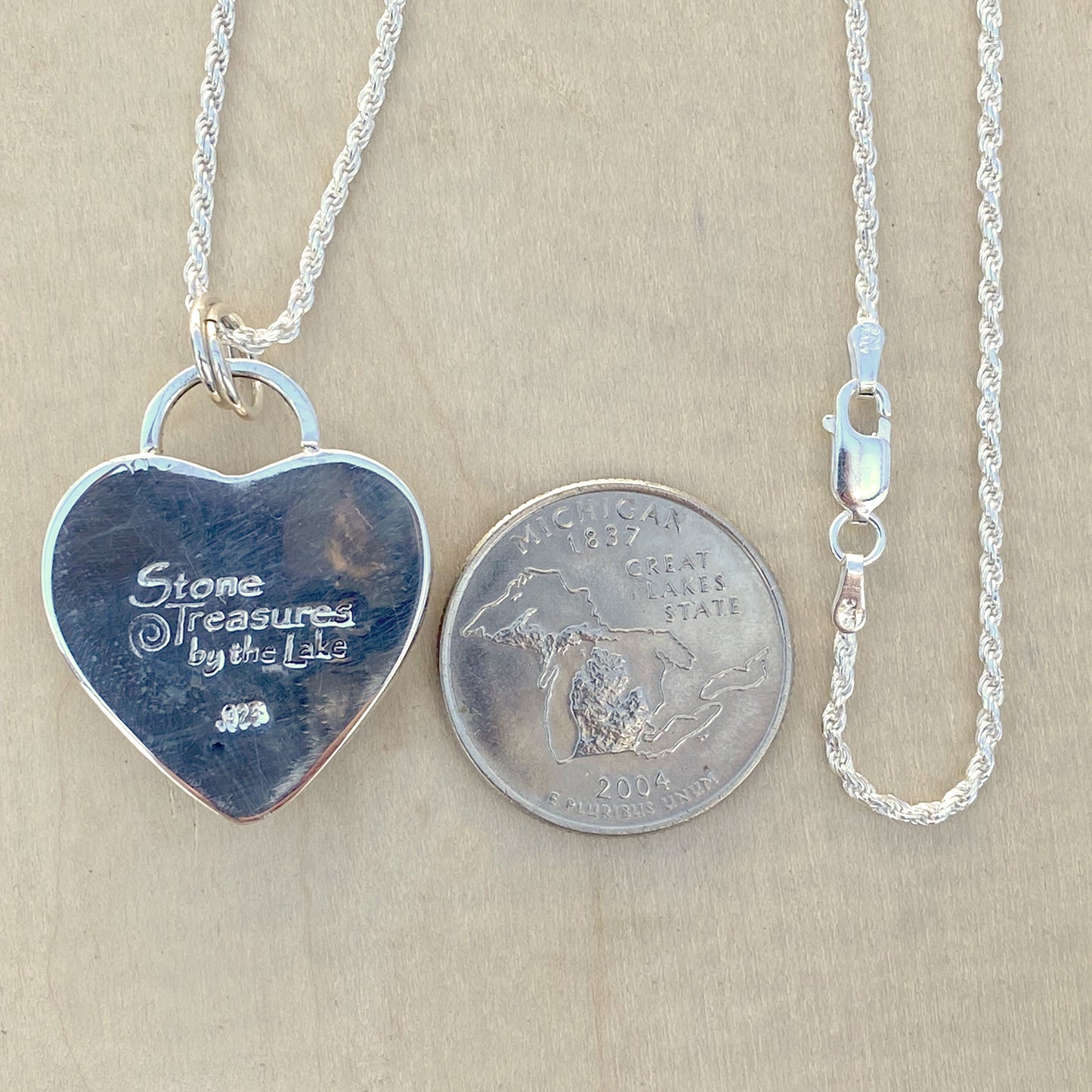 Quartzite Heart Pendant Necklace - Stone Treasures by the Lake