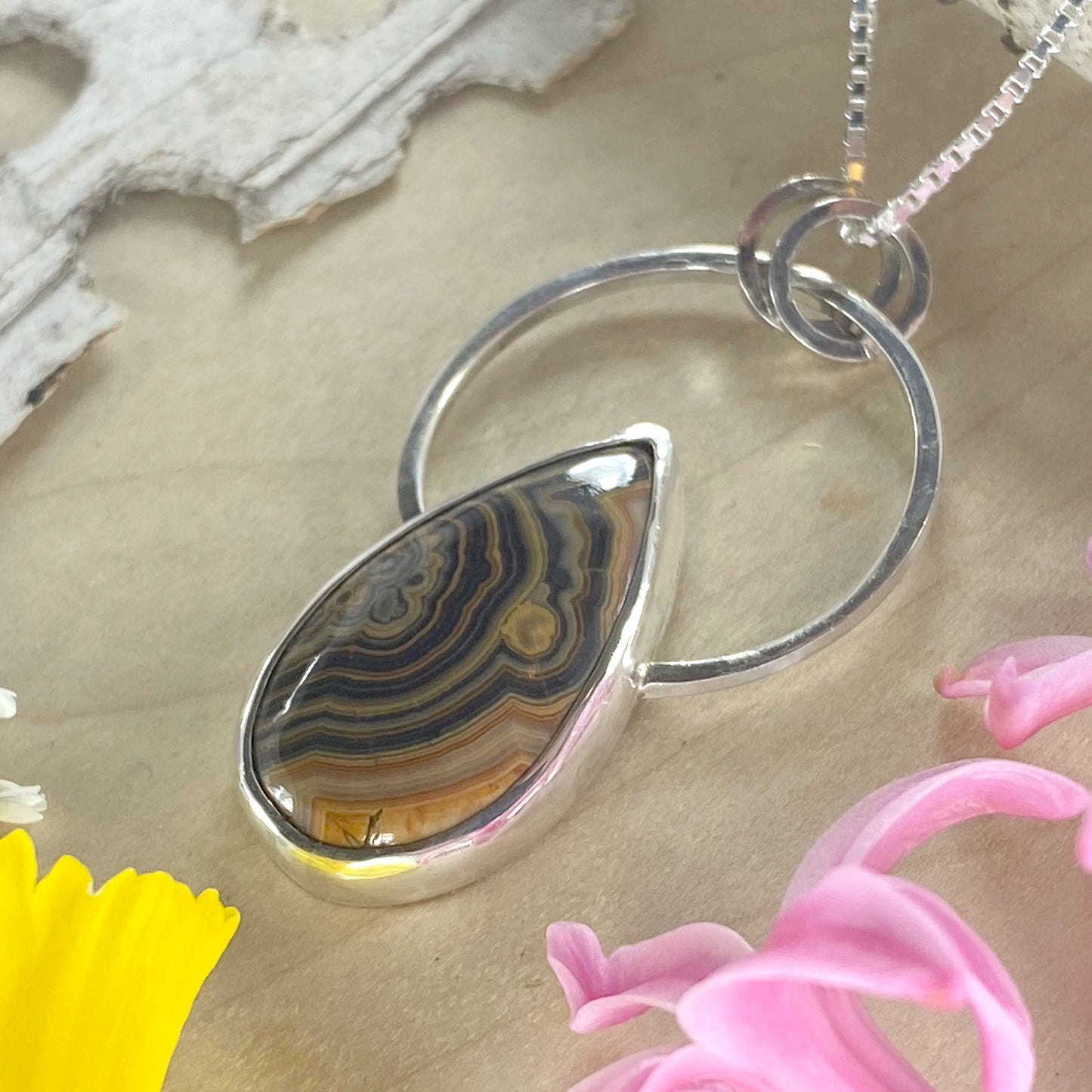 Flowering Tube Onyx Pendant Necklace - Stone Treasures by the Lake