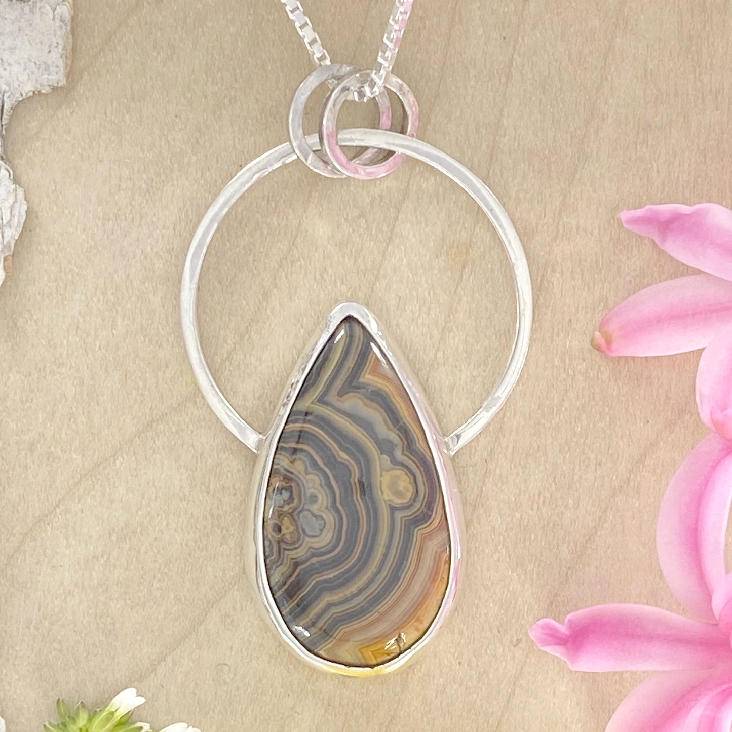Flowering Tube Onyx Pendant Necklace - Stone Treasures by the Lake