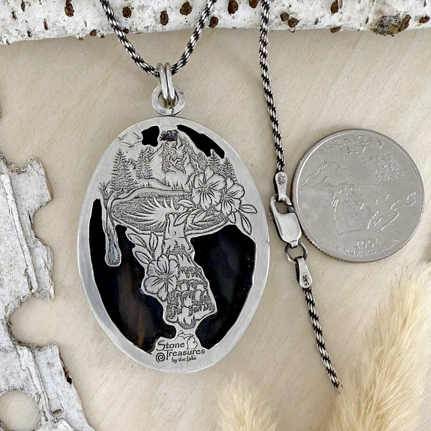 Glass Buttes Fire Pit Obisidian Pendant Necklace - Stone Treasures