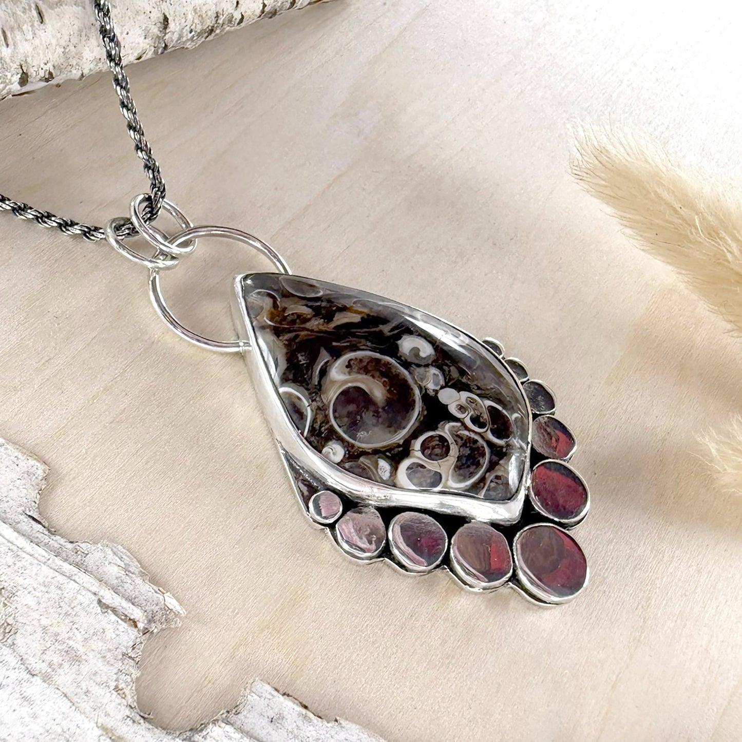 Turritella Agate Pendant Necklace - Stone Treasures by the Lake