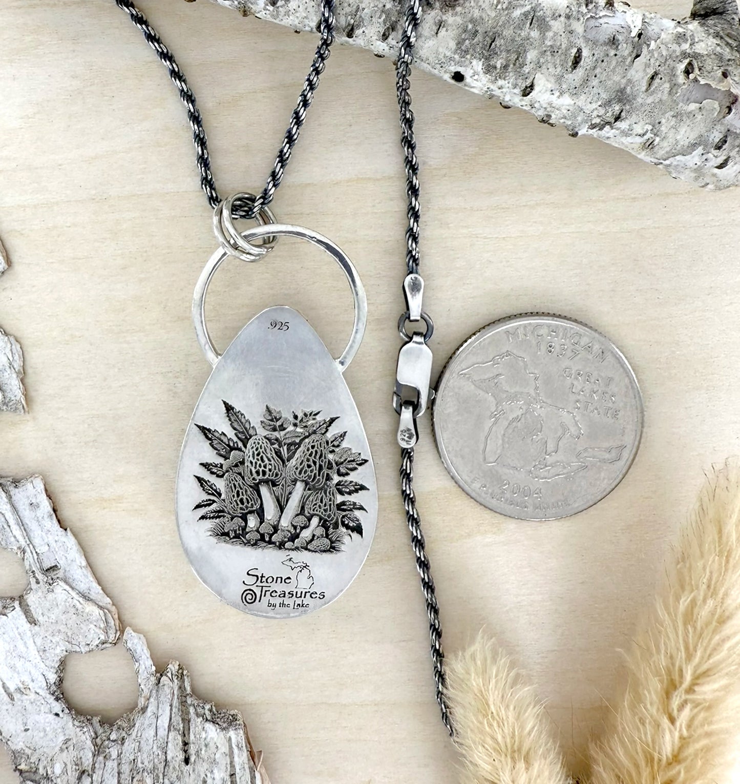 Lake Michigan Epidote Pendant Necklace - Stone Treasures by the Lake