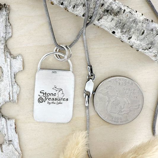 Sterling Silver Resist Pendant Necklace - Stone Treasures by the Lake