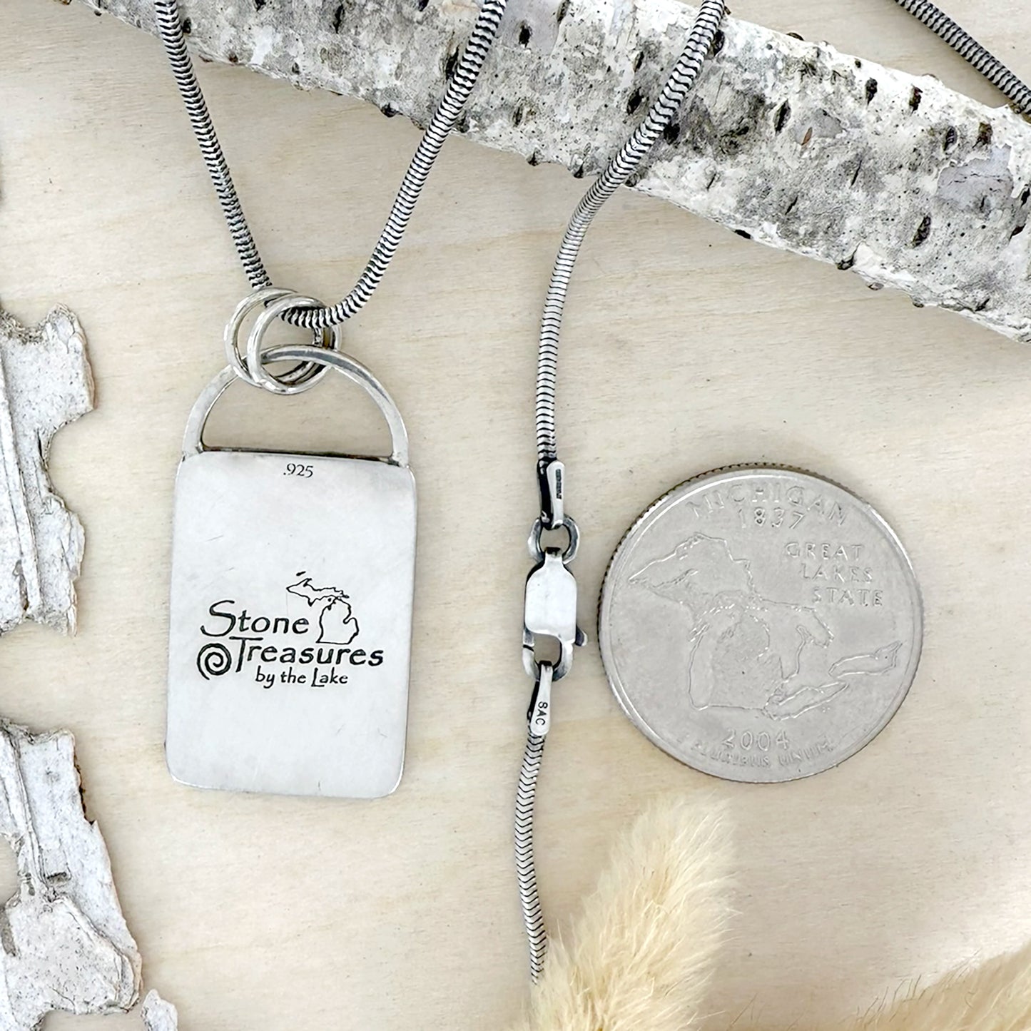 Sterling Silver Dissident Pendant Necklace - Stone Treasures by the Lake