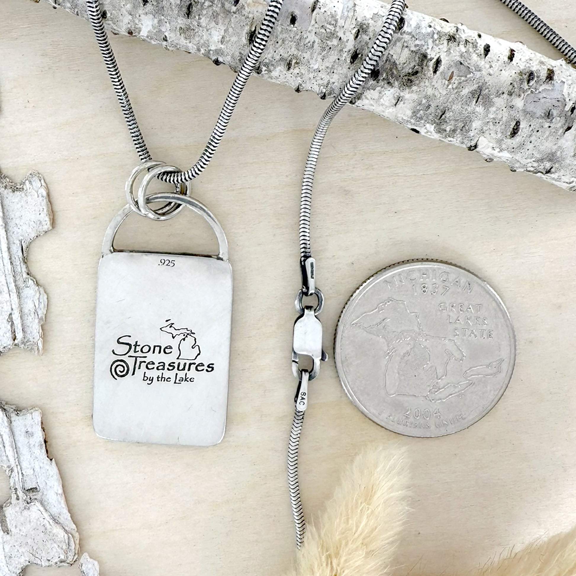 Sterling Silver Dissident Pendant Necklace - Stone Treasures by the Lake
