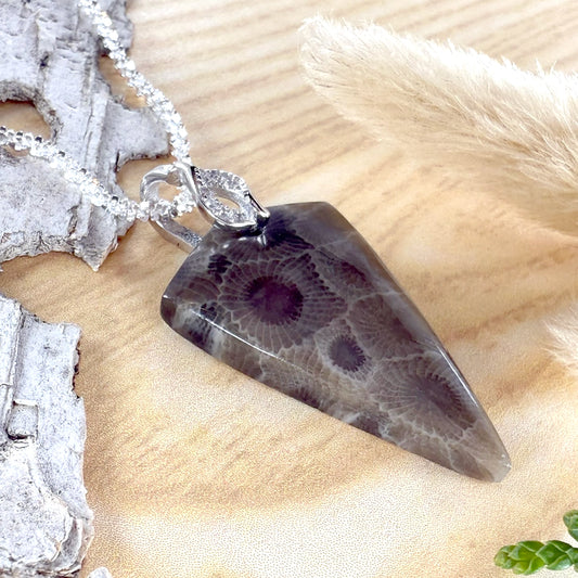 Petoskey Stone Pendant Necklace - Stone Treasures by the Lake