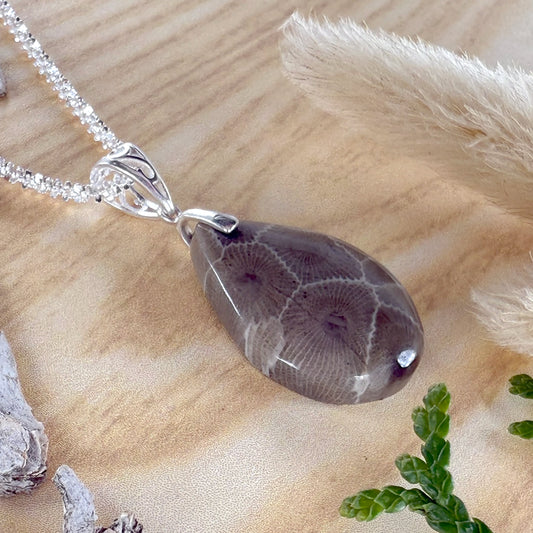 Petoskey Stone Pendant Necklace - Stone Treasures by the Lake