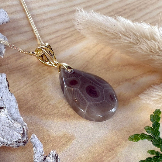 Petoskey Stone Pendant Necklace - Stone Treasures by the Lake