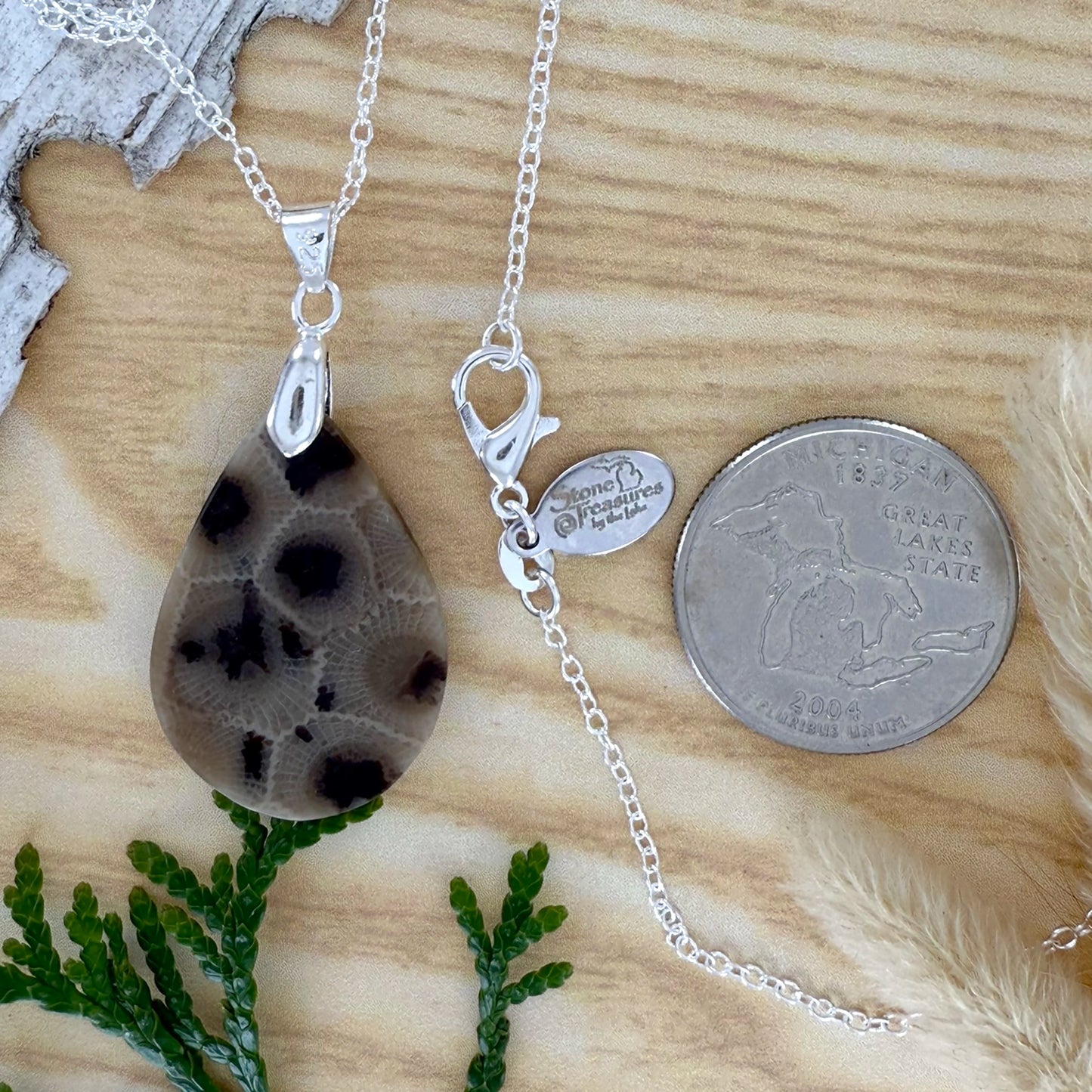 Petoskey Stone Pendant Necklace - Stone Treasures by the Lake