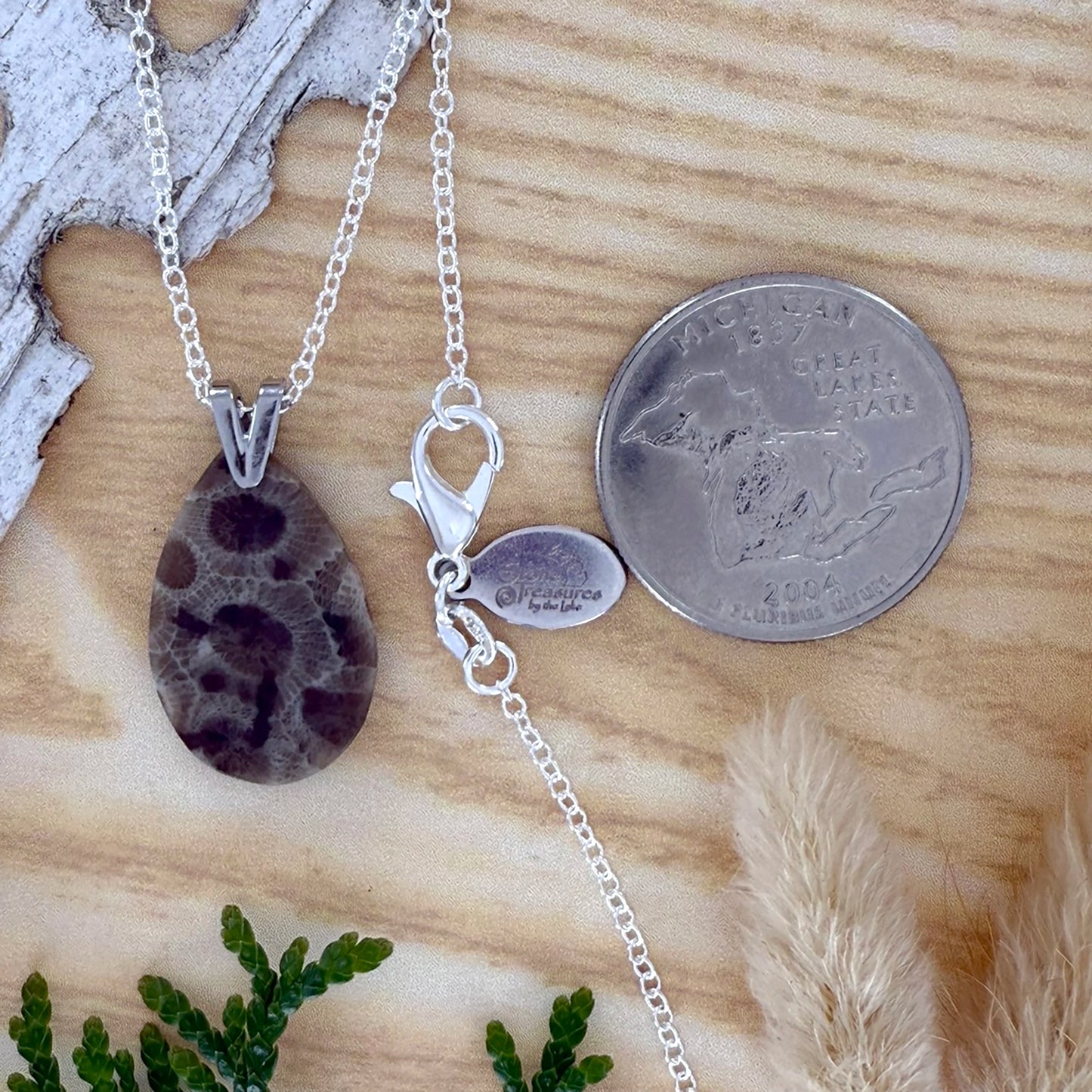 Petoskey Stone Pendant Necklace - Stone Treasures by the Lake