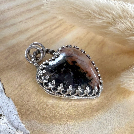 Lake Michigan Granite Heart Pendant - Stone Treasures by the Lake