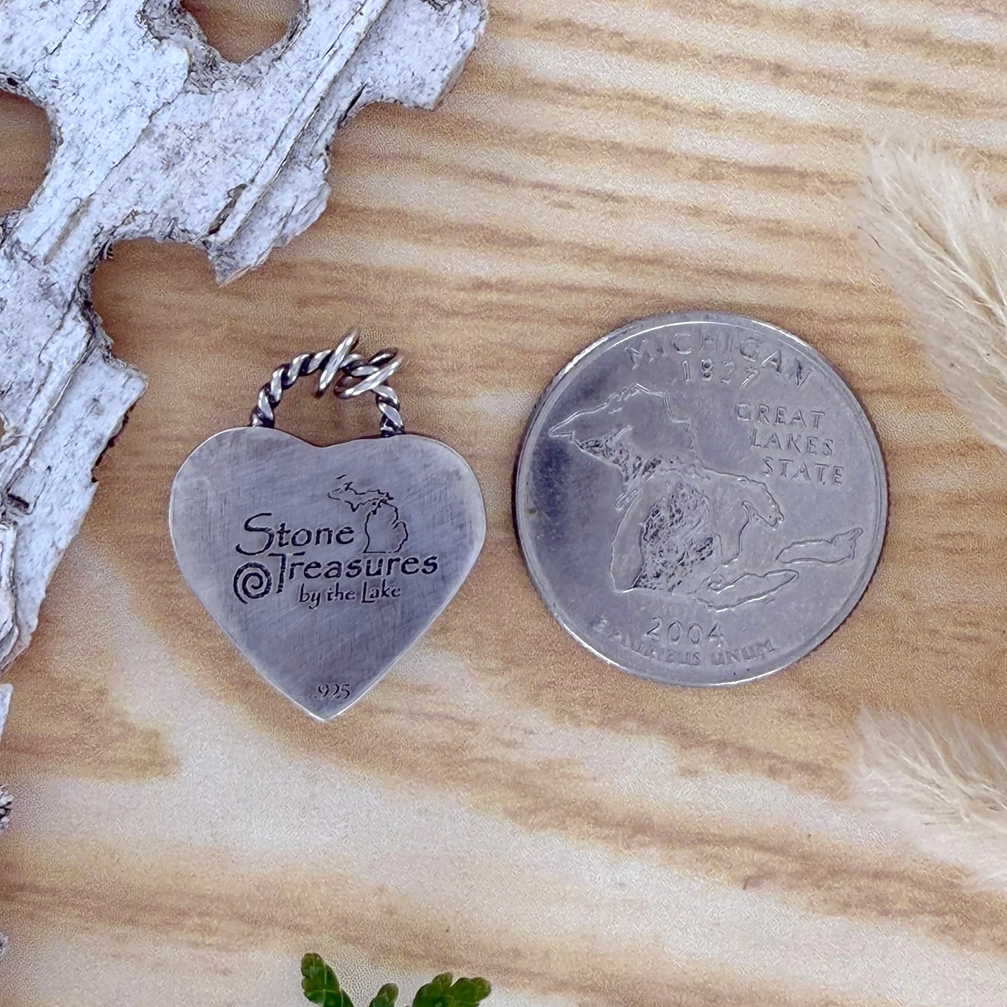 Lake Michigan Granite Heart Pendant - Stone Treasures by the Lake