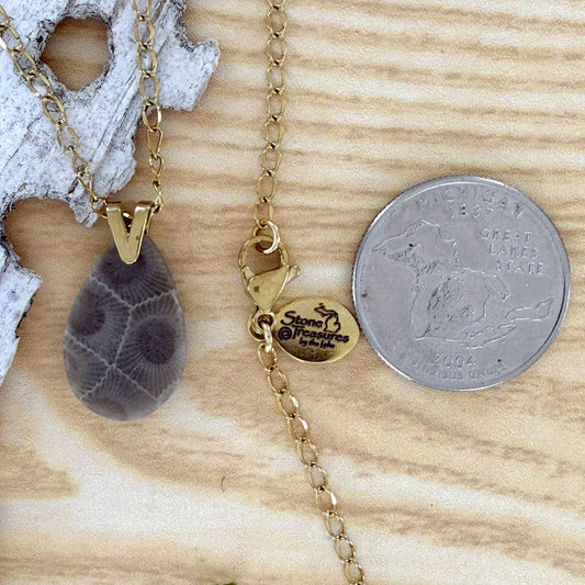 Petoskey Stone Pendant Necklace - Stone Treasures by the Lake