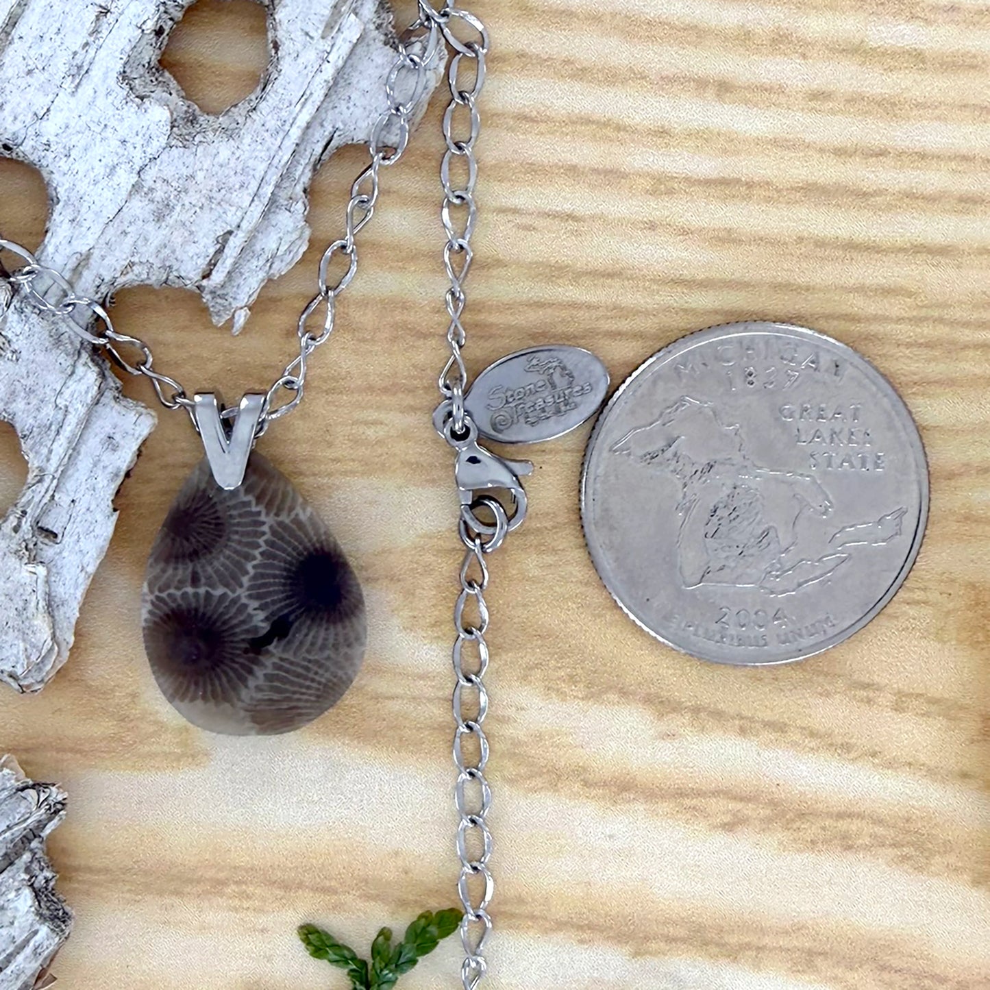 Petoskey Stone Pendant Necklace - Stone Treasures by the Lake