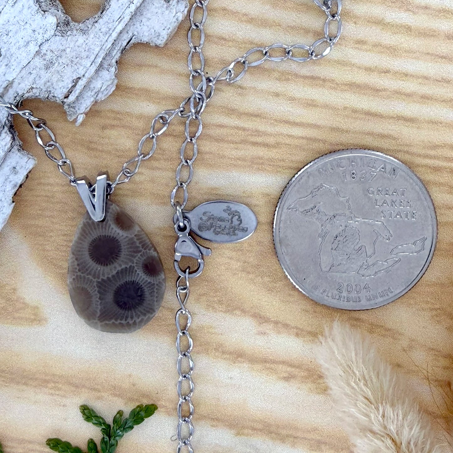 Petoskey Stone Pendant Necklace - Stone Treasures by the Lake