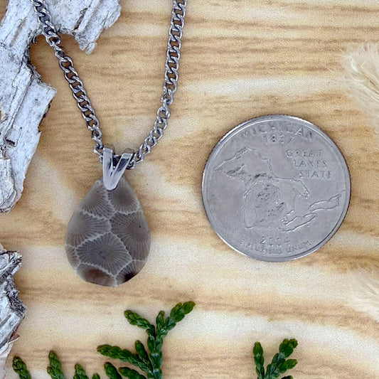 Petoskey Stone Pendant Necklace - Stone Treasures by the Lake