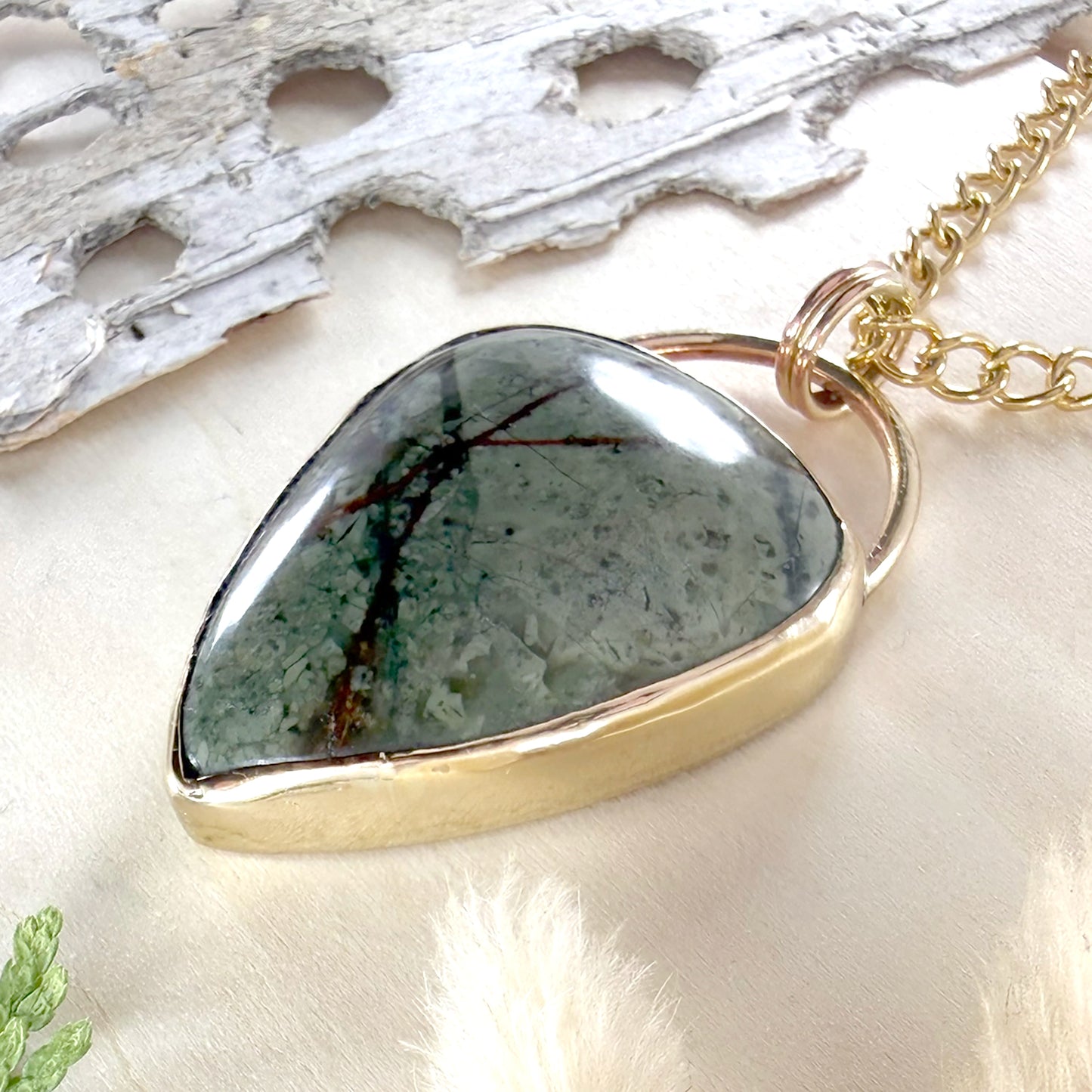 Epidote Pendant Necklace - Stone Treasures by the Lake