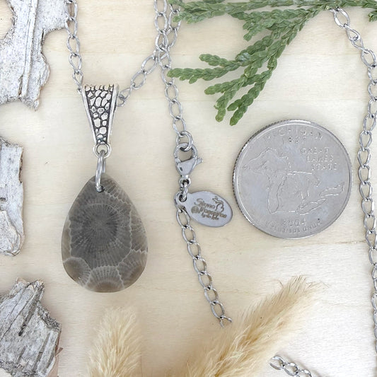 Petoskey Stone Pendant Necklace - Stone Treasures by the Lake