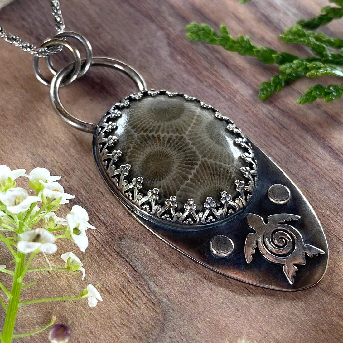 Petoskey Stone Pendant Necklace - Stone Treasures by the Lake