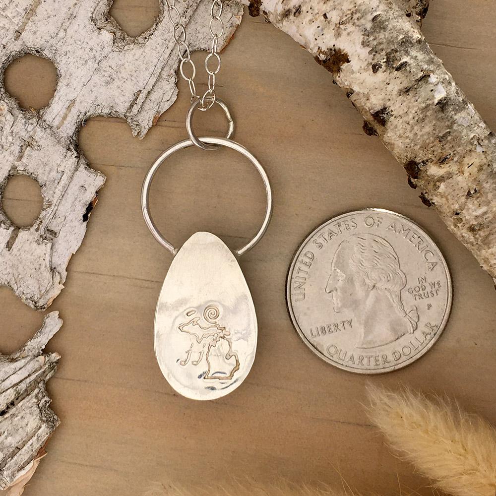 Moonstone Pendant Necklace Back View - Stone Treasures by the Lake