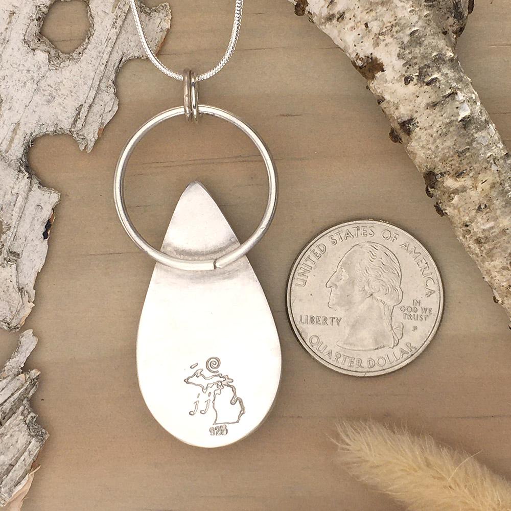 Scolecite Pendant Necklace Back View - Stone Treasures by the Lake