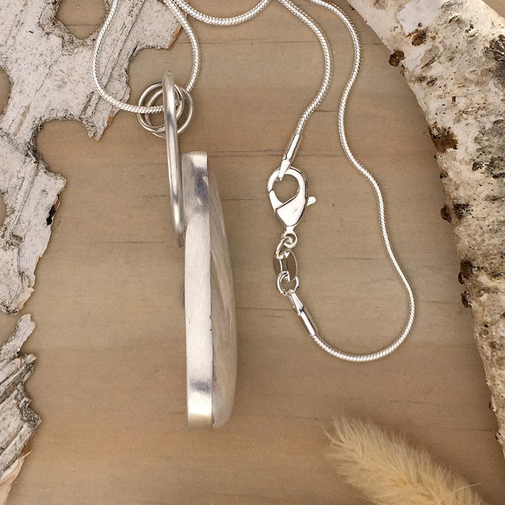 Scolecite Pendant Necklace Side View - Stone Treasures by the Lake