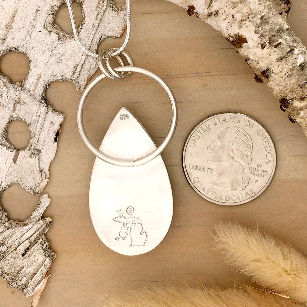 Yellow Skin Agate Pendant Necklace Back View - Stone Treasures by the Lake