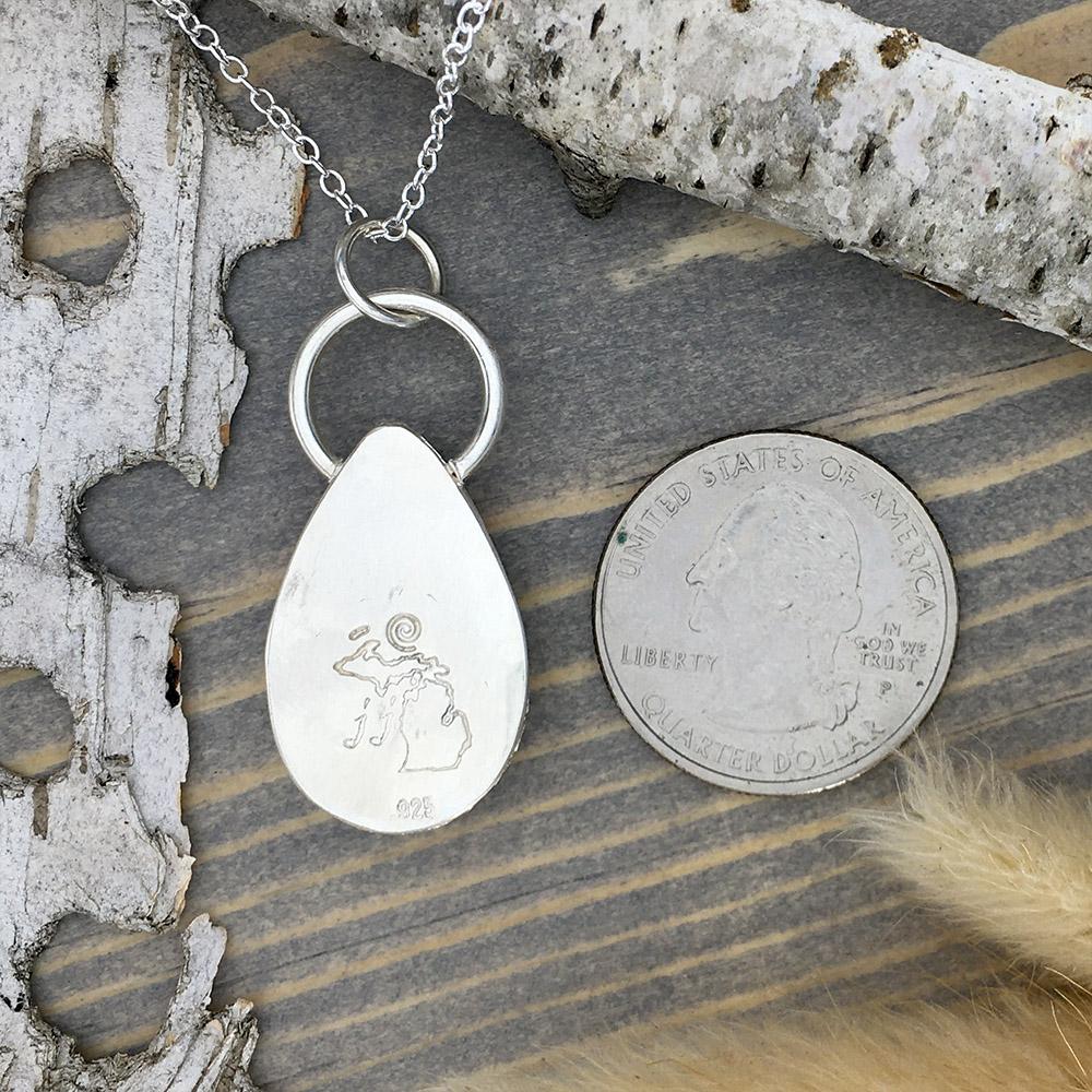 Apatite Pendant Necklace Back View - Stone Treasures by the Lake