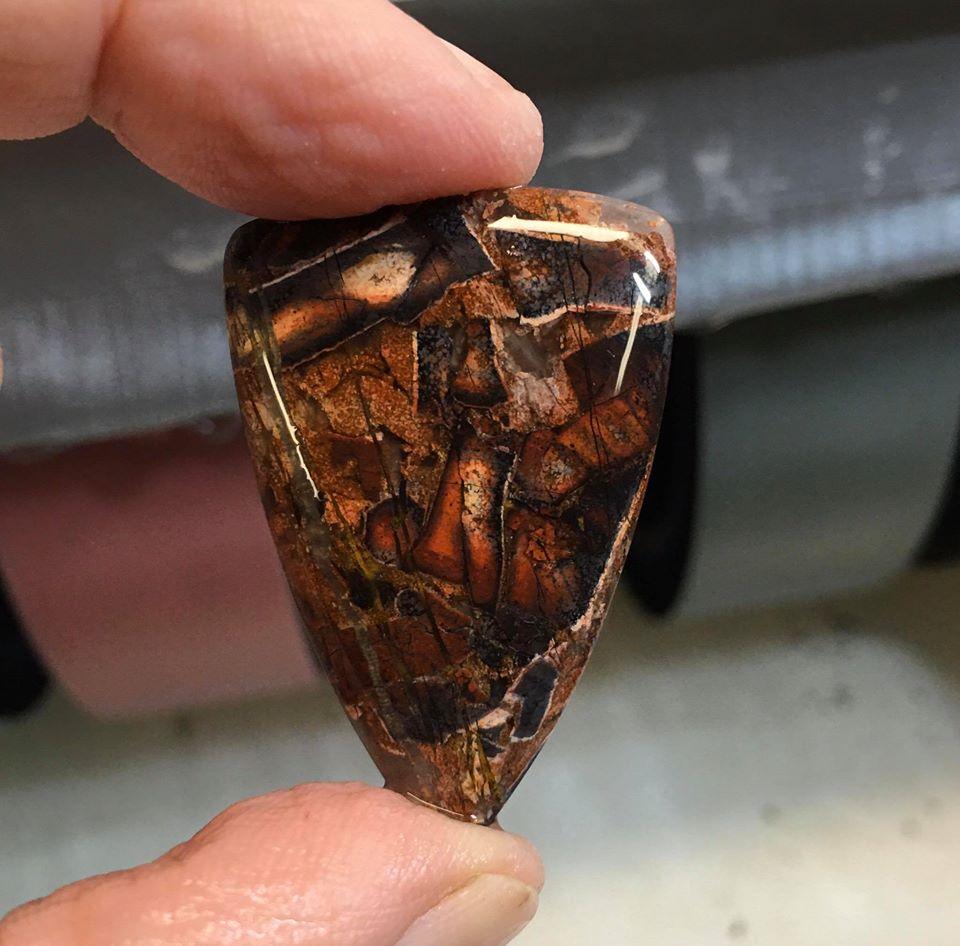 Patagonia Brecciated Jasper Cabochon Front View III - Stone Treasures by the Lake