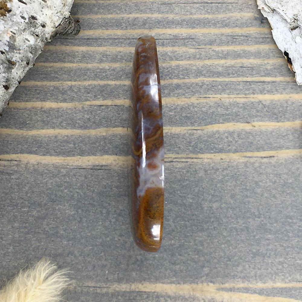 Maury Mountain Agate Cabochon Side View - Stone Treasures by the Lake