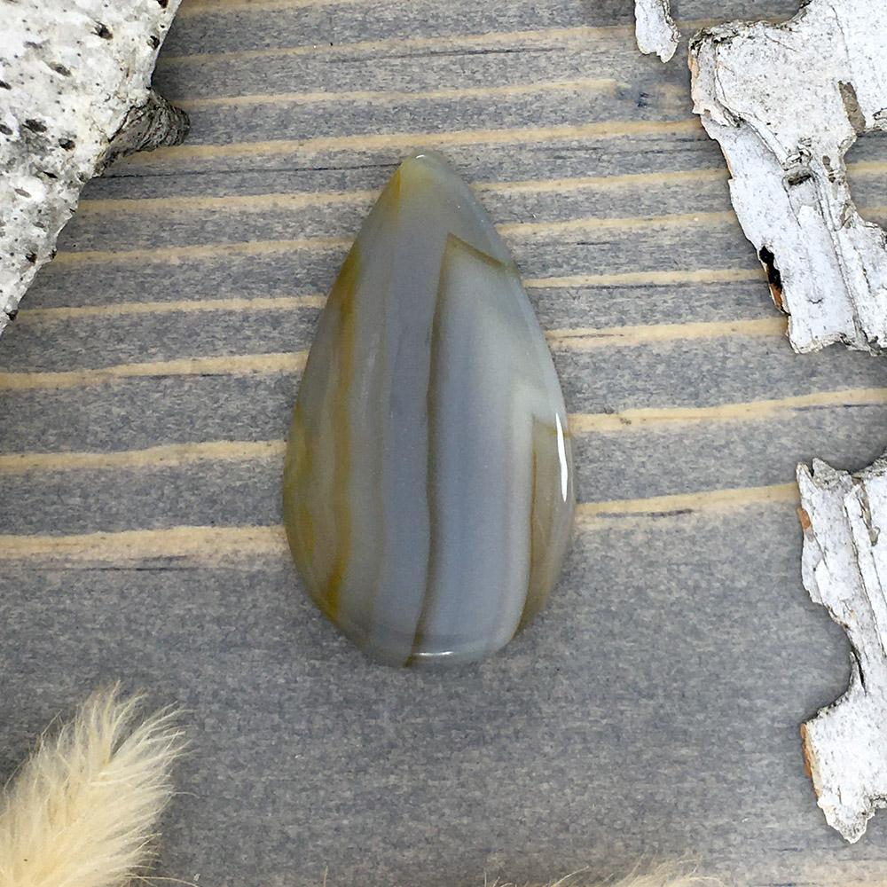 Yellow Skin Agate Cabochon Front View - Stone Treasures by the Lake