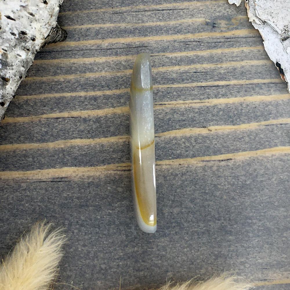Yellow Skin Agate Cabochon Side View - Stone Treasures by the Lake
