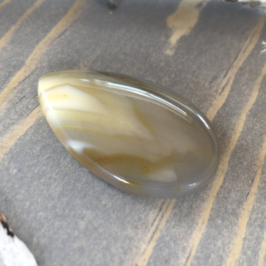 Yellow Skin Agate Cabochon Front View II - Stone Treasures by the Lake