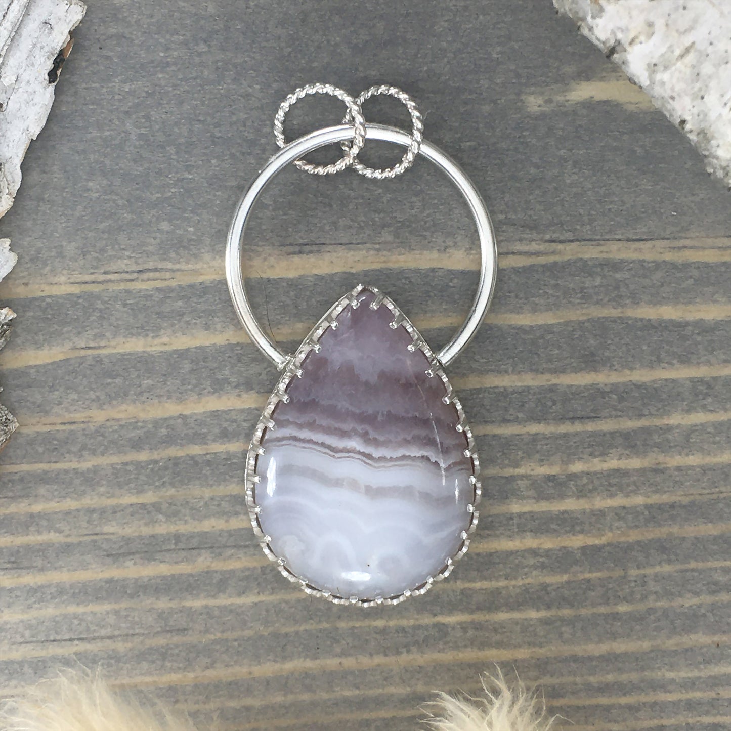 Amethyst Lace Agate Pendant