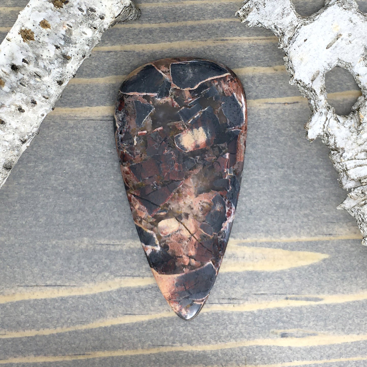 Patagonian Brecciated Jasper Cabochon Front View - Stone Treasures by the Lake