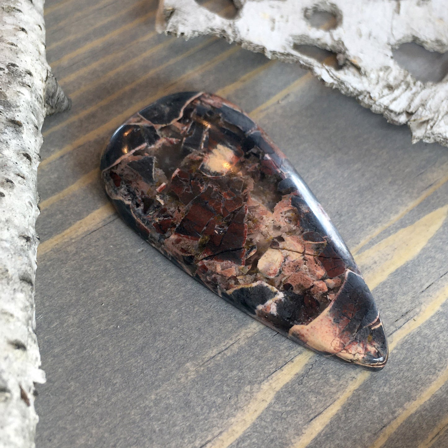 Patagonian Brecciated Jasper Cabochon Front View II - Stone Treasures by the Lake