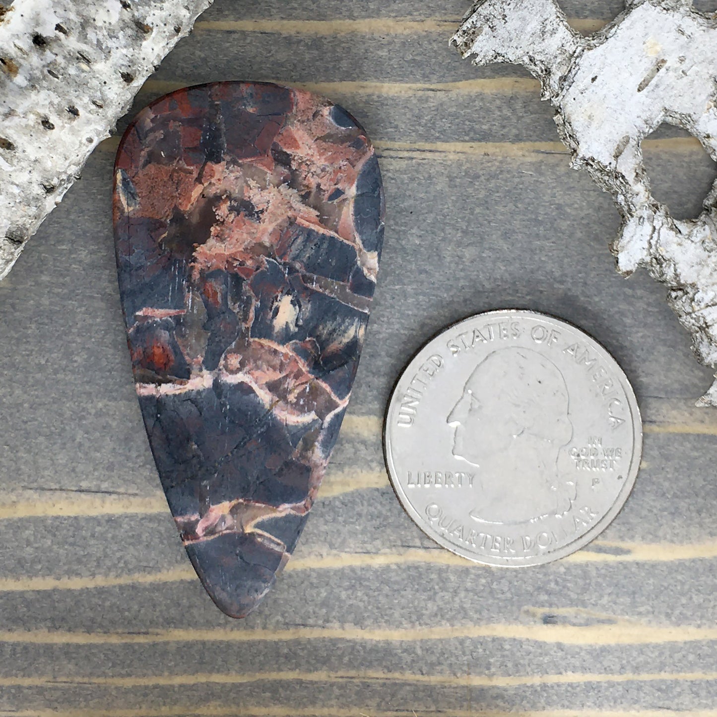 Patagonian Brecciated Jasper Cabochon Back View - Stone Treasures by the Lake