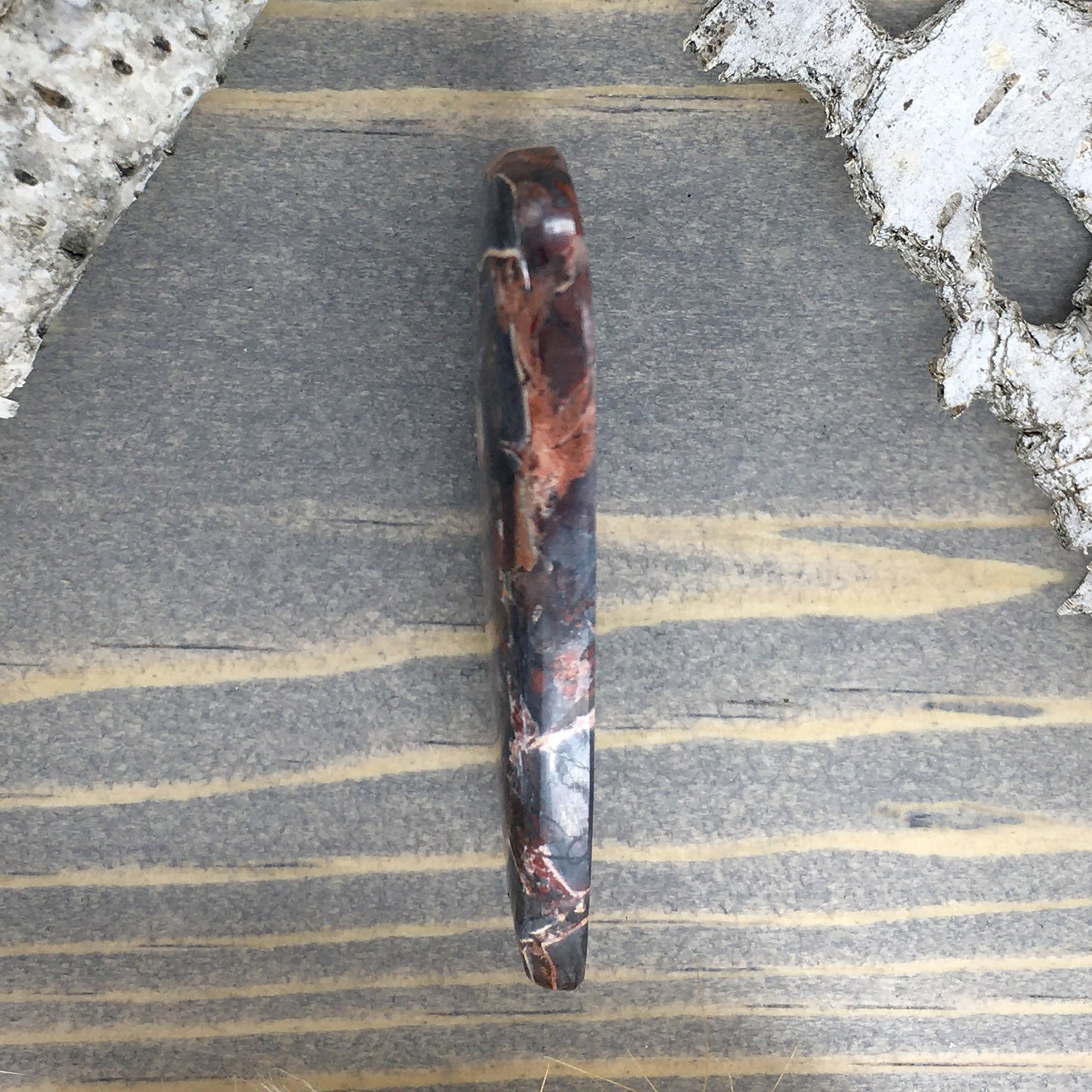 Patagonian Brecciated Jasper Cabochon Side View- Stone Treasures by the Lake